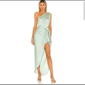 Baobab Marea Satin Dress in Mint XS